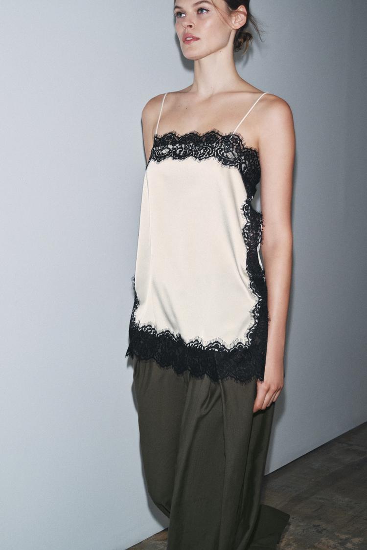 VERA | Satin-Minikleid mit Spitze