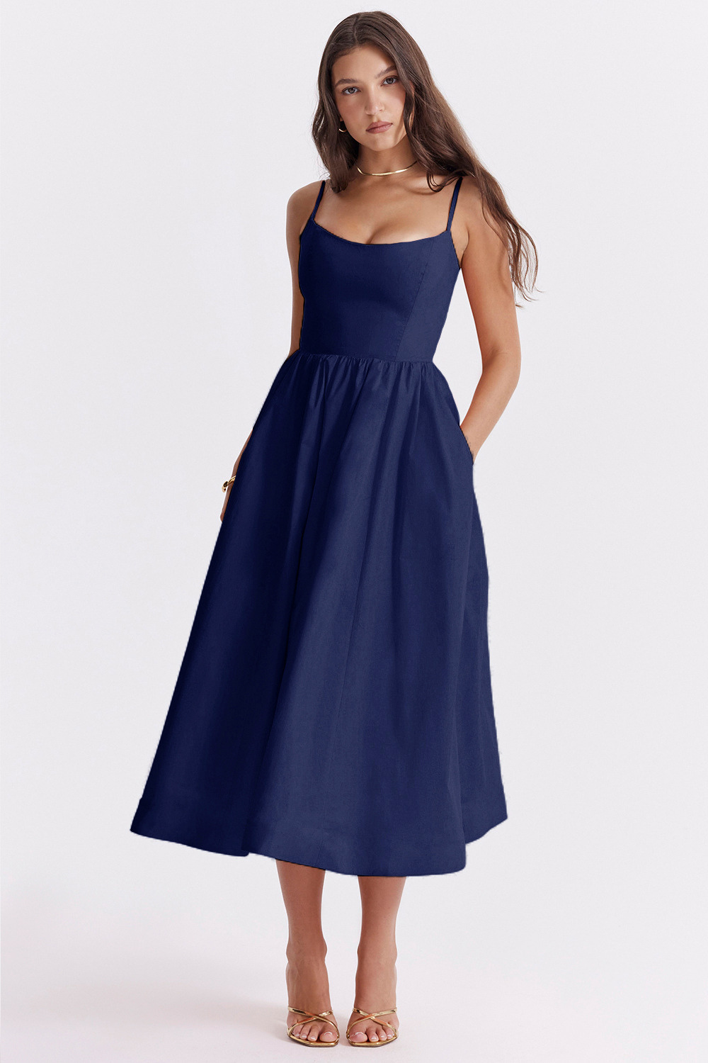 ESTELLE | Elegantes Korsett Sommer Midi Kleid
