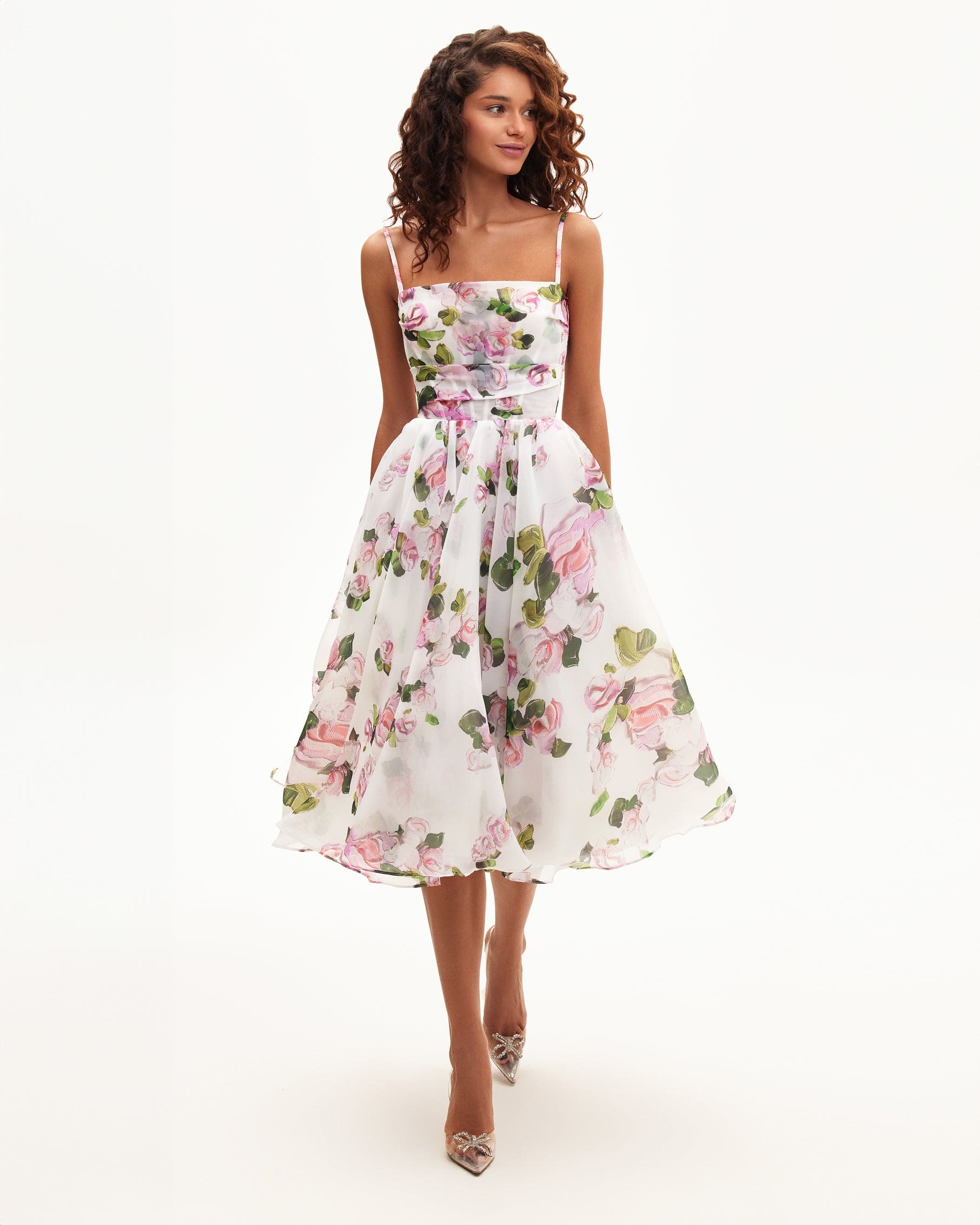 EMERY | Florales Midikleid