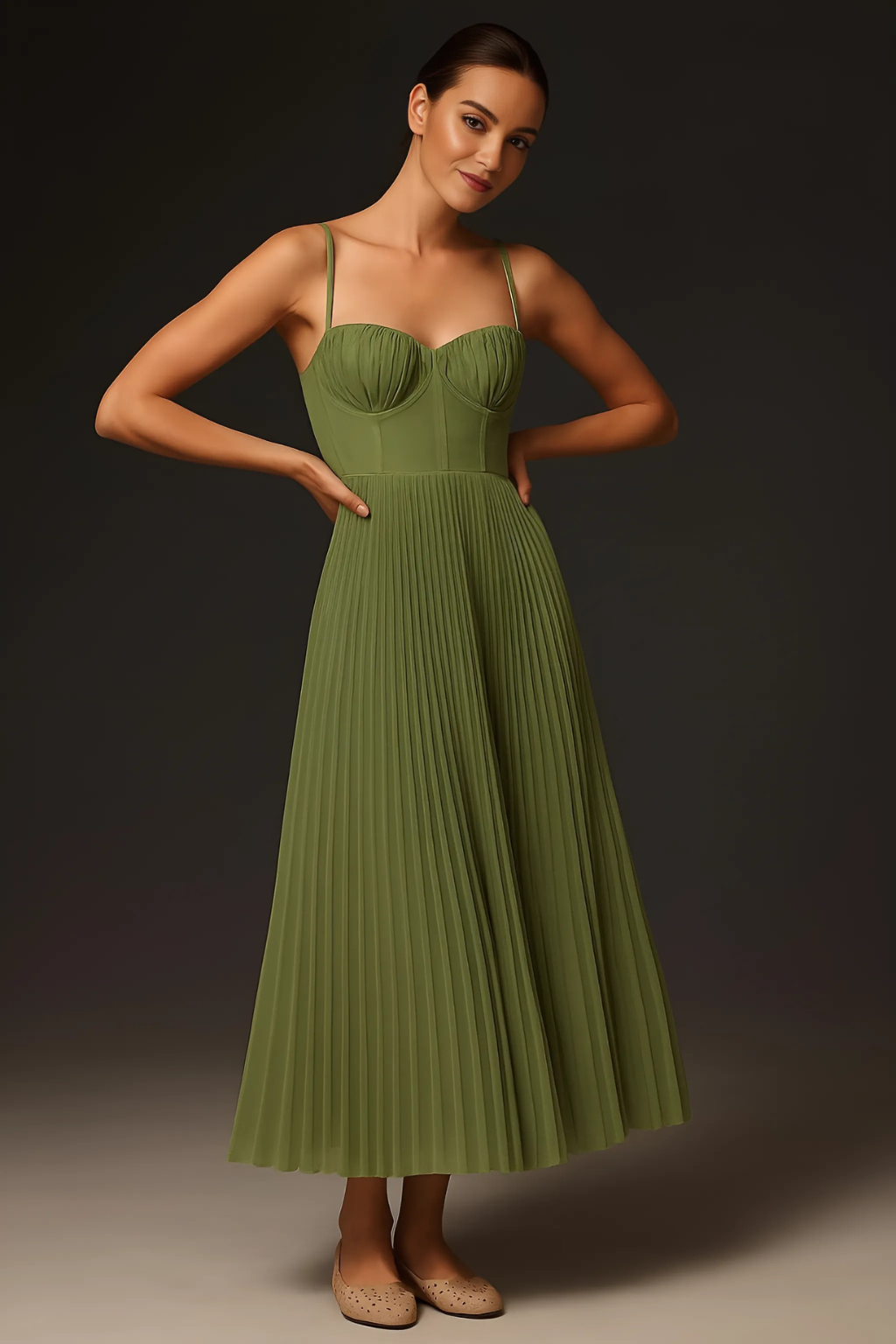 AURELIA | Fließendes Plissee Maxi Kleid