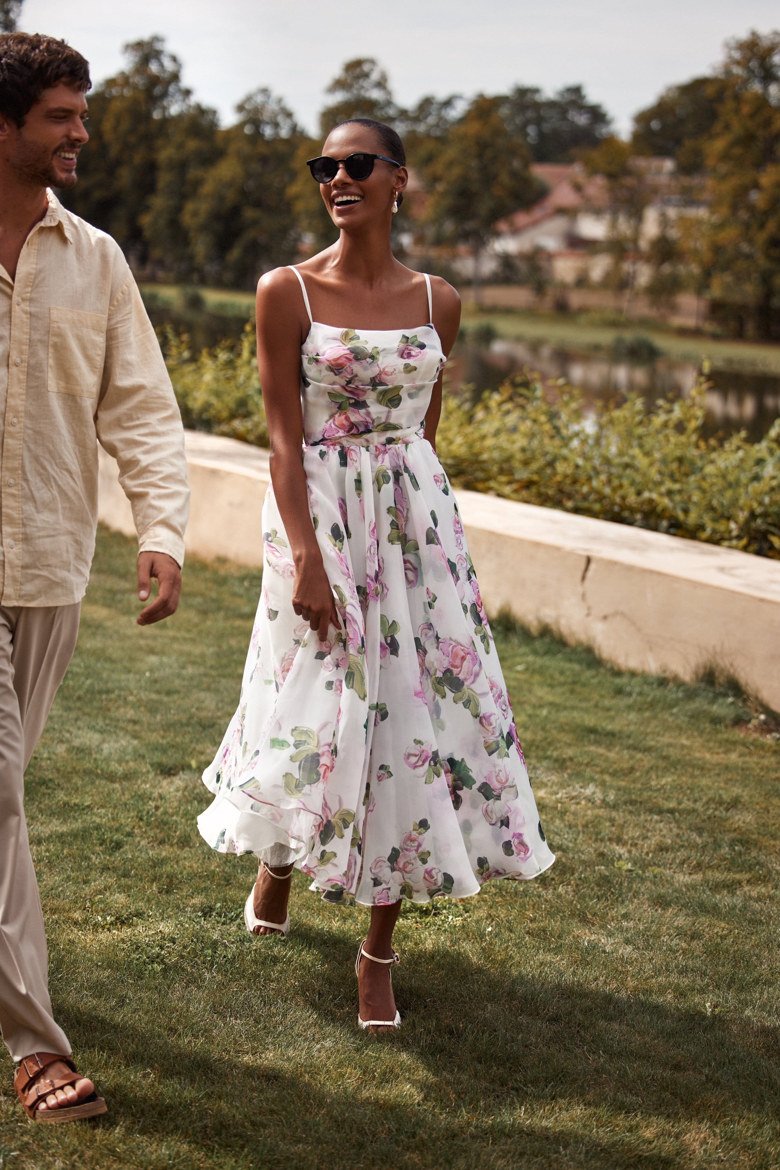 EMERY | Florales Midikleid