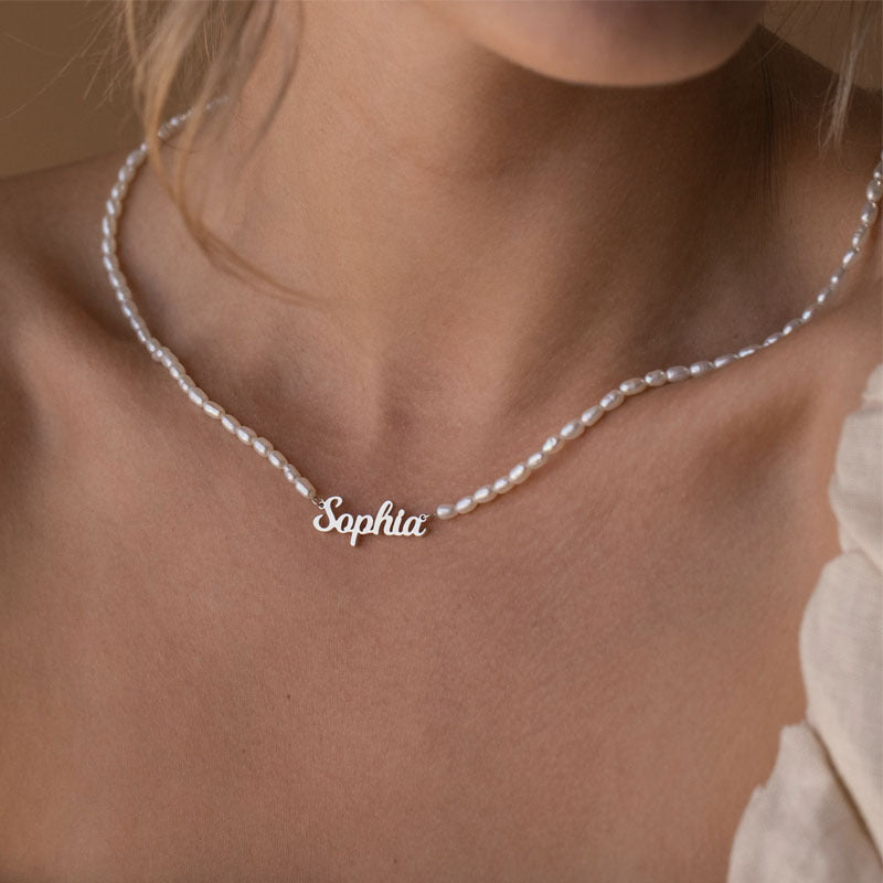 Collar Personalizado con Nombre en Perlas