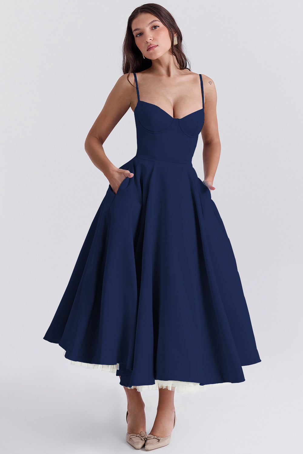 YLIANA | Romantisches Sommer Midi Kleid