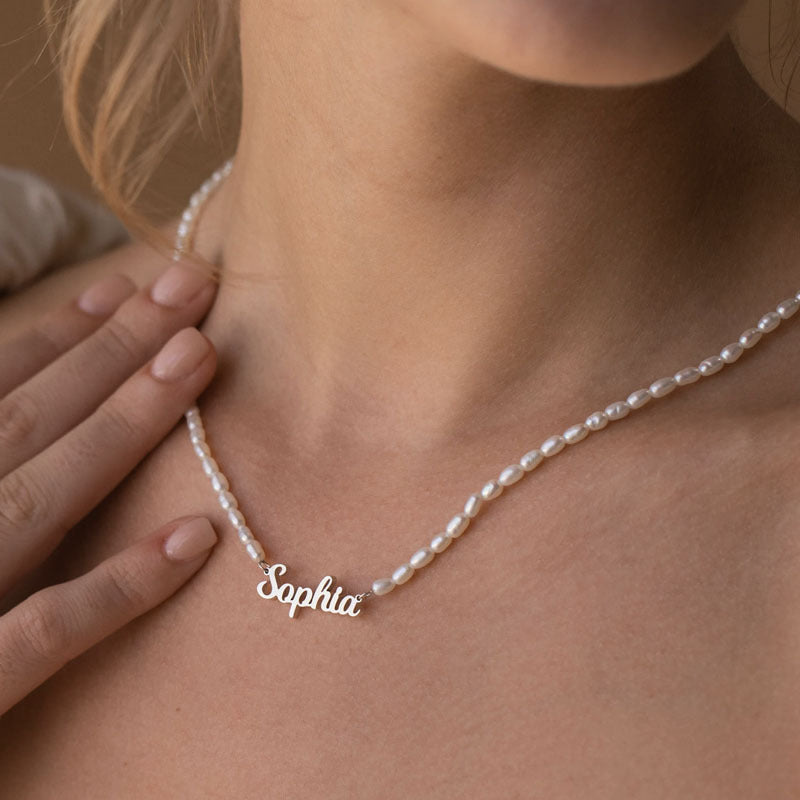 Collar Personalizado con Nombre en Perlas