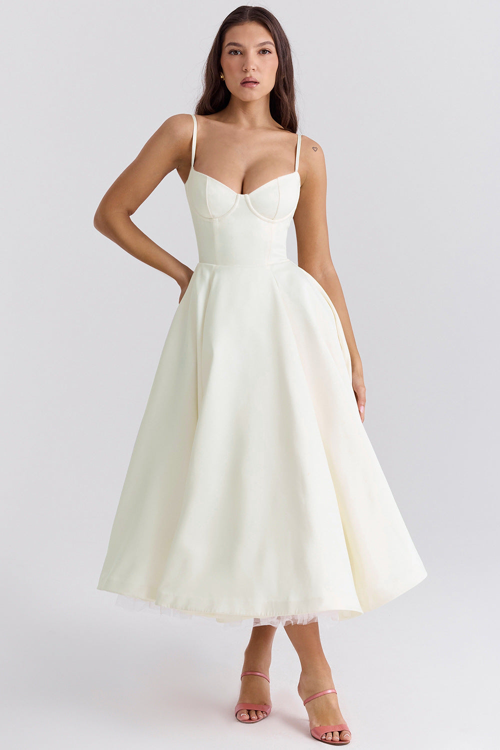YLIANA | Romantisches Sommer Midi Kleid