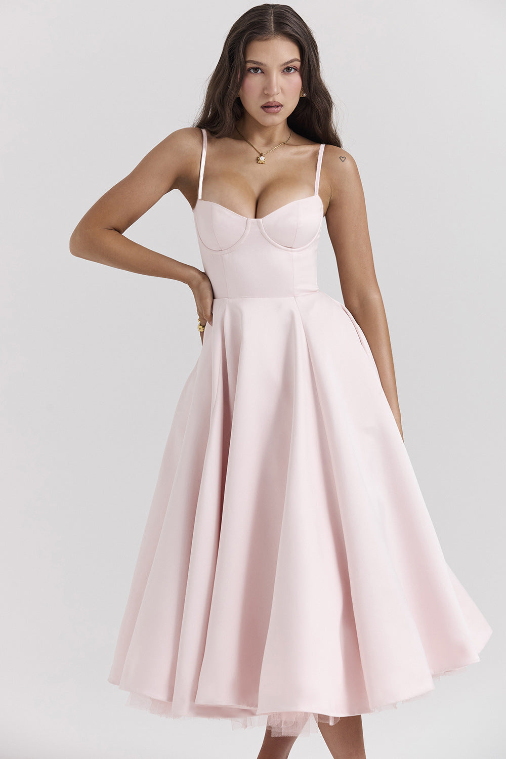 YLIANA | Romantisches Sommer Midi Kleid