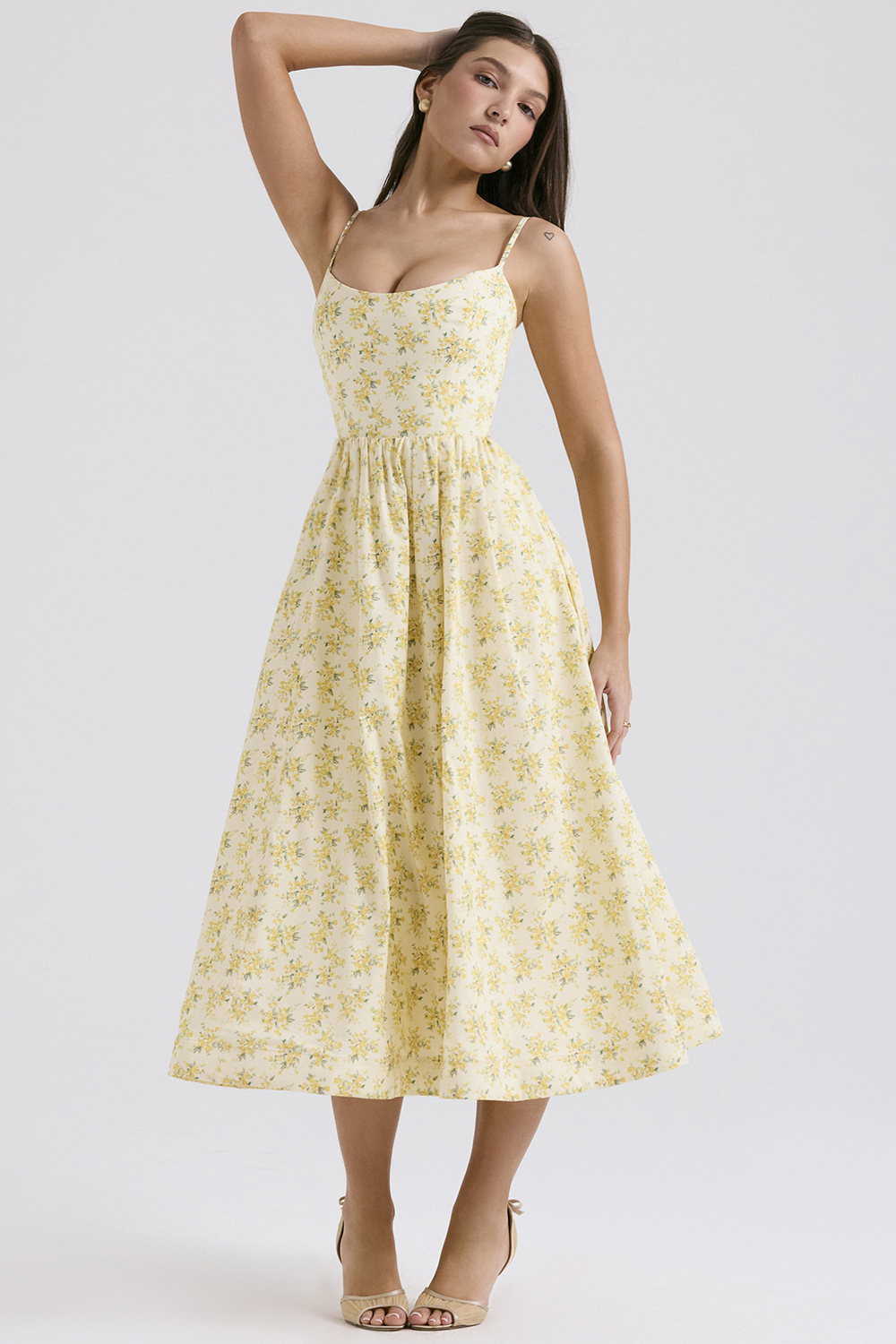 ESTELLE | Elegantes Korsett Sommer Midi Kleid