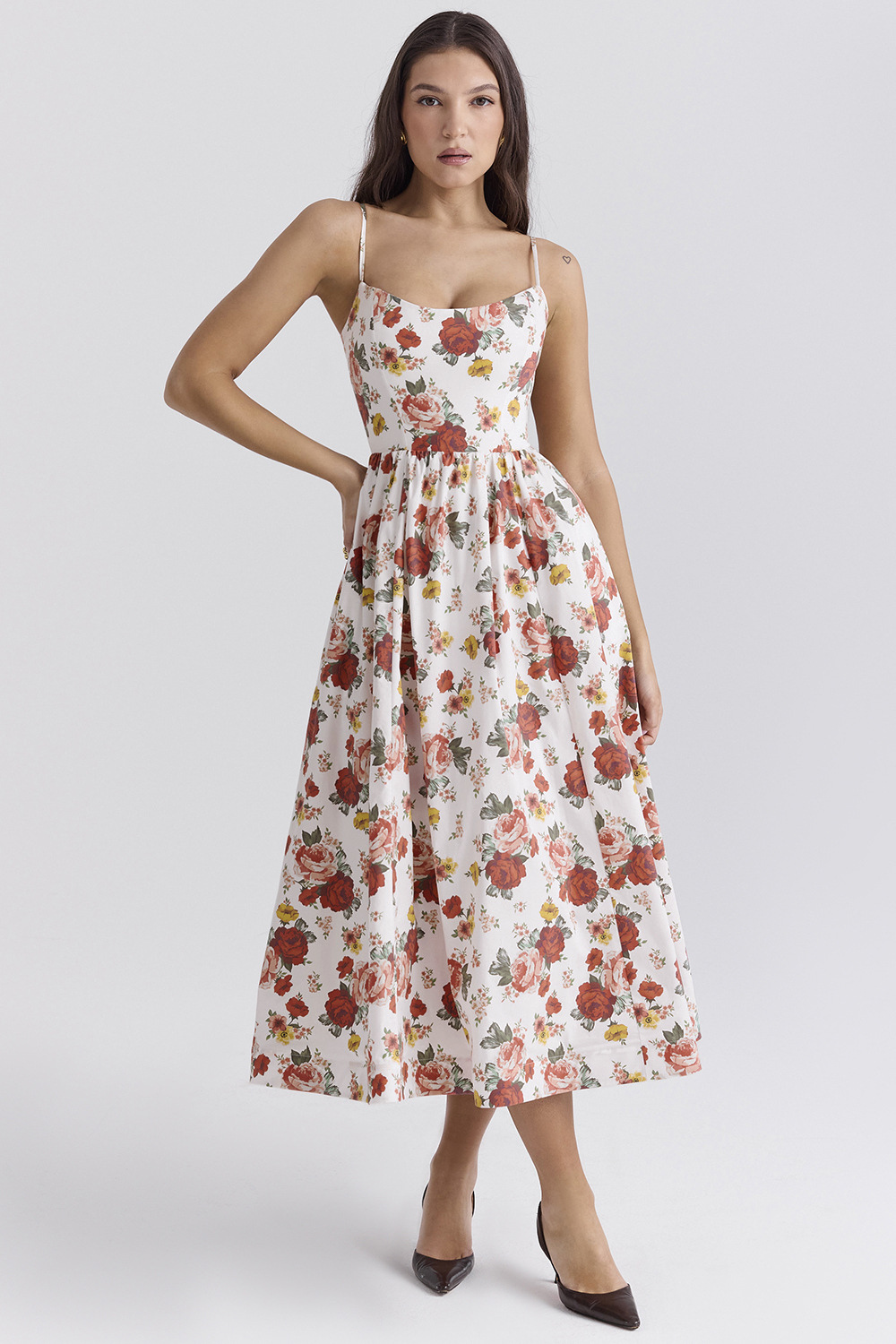 ESTELLE | Elegantes Korsett Sommer Midi Kleid