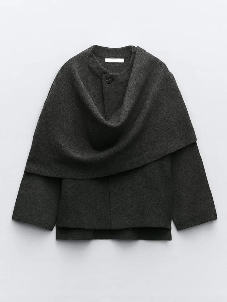 GRETA | Eleganter Mantel mit Halstuch