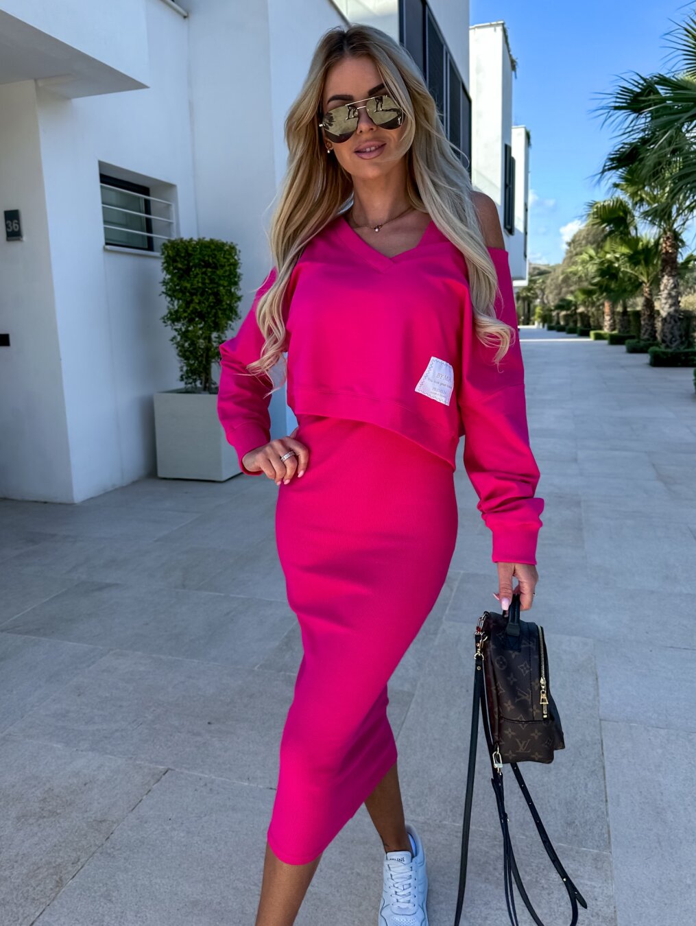 JONNA | Chic Zweiteiler-Set mit Crop-Top  und Geripptem Midirock