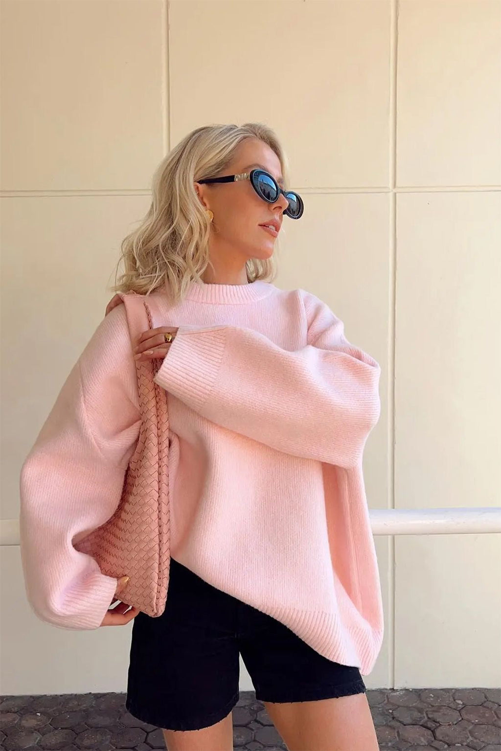 JOAN | Suéter de punto rosa oversized