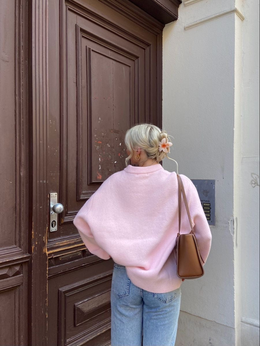 JOAN | Suéter de punto rosa oversized