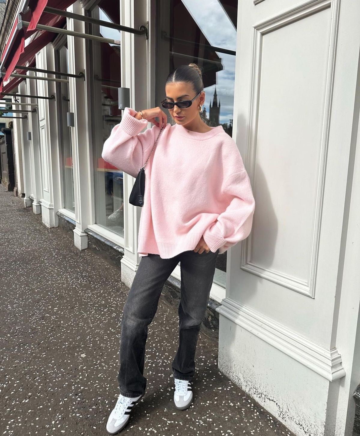JOAN | Suéter de punto rosa oversized