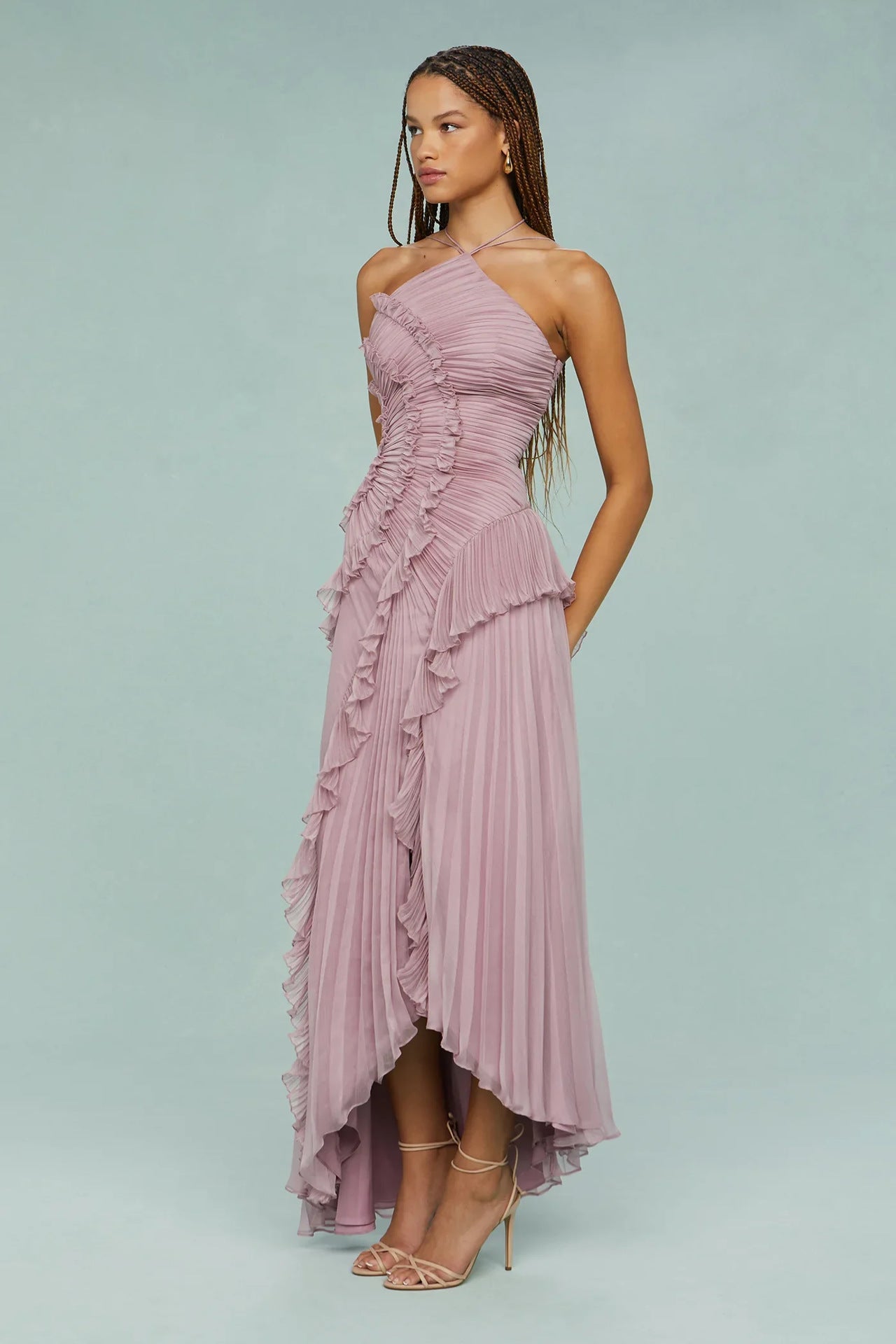LIYANA | Spiral-Rüschenkleid