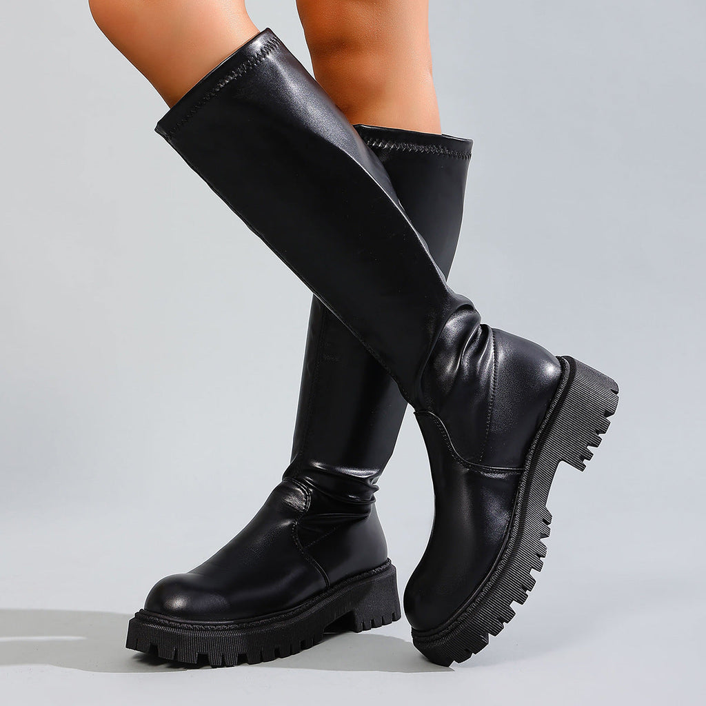 MASIE | Schwarze kniehohe Stiefel