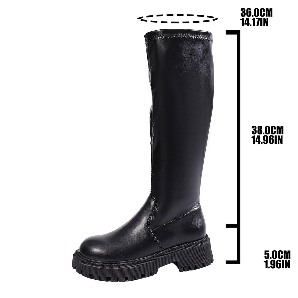 MASIE | Schwarze kniehohe Stiefel