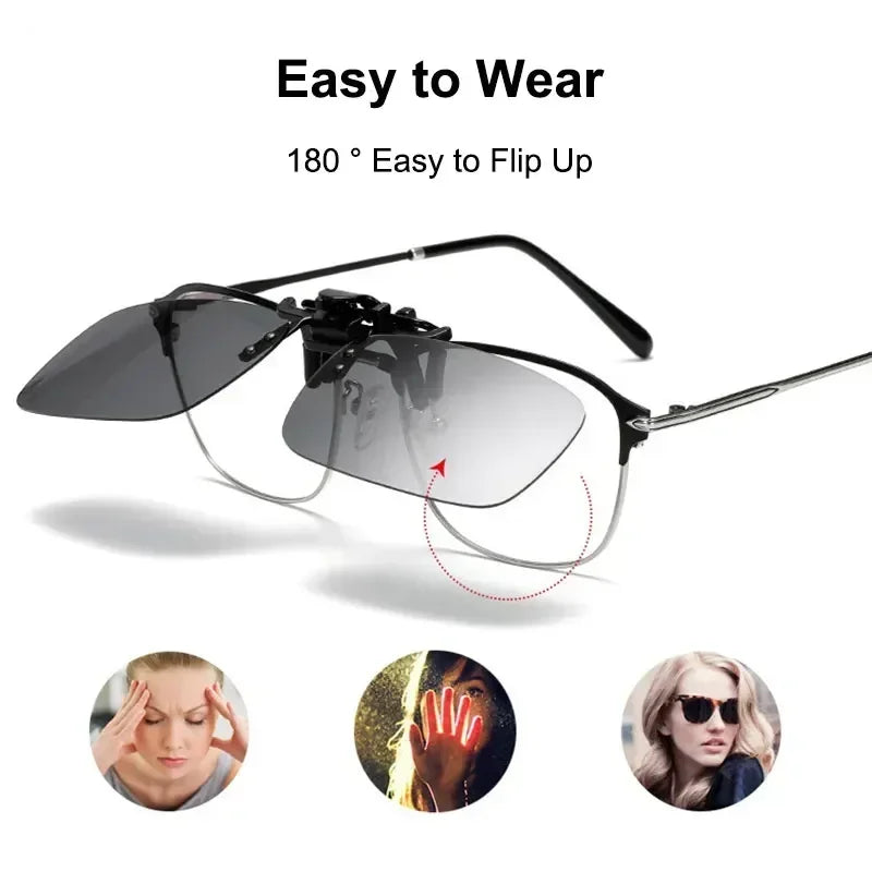 Clip de Sol Polarizado Plegable para Gafas Graduadas