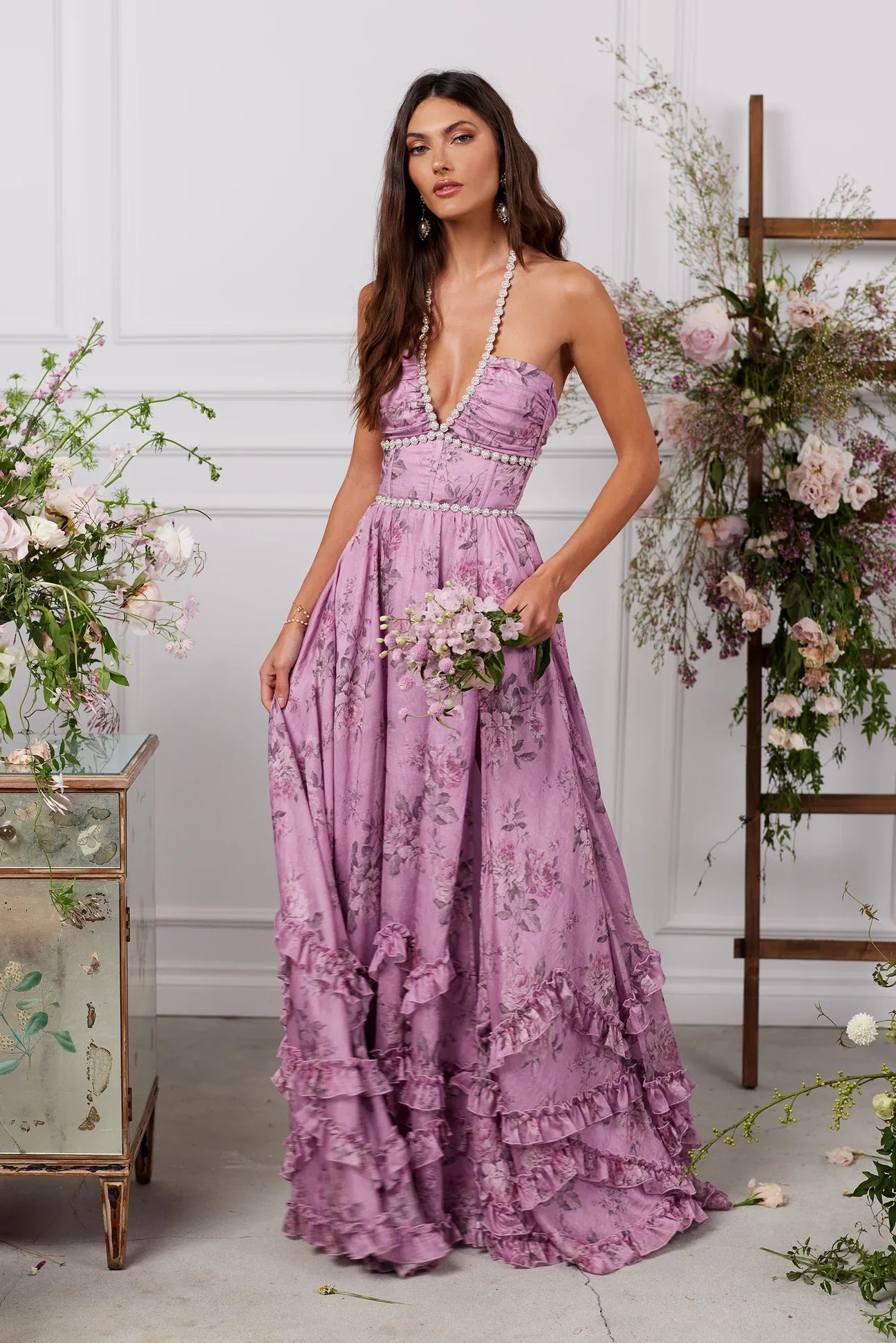 VALESKA | Chic Maxikleid im Vintage-Blumenstil