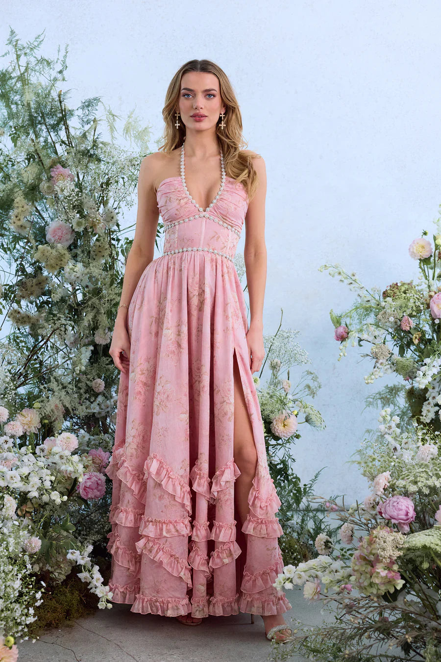 VALESKA | Chic Maxikleid im Vintage-Blumenstil