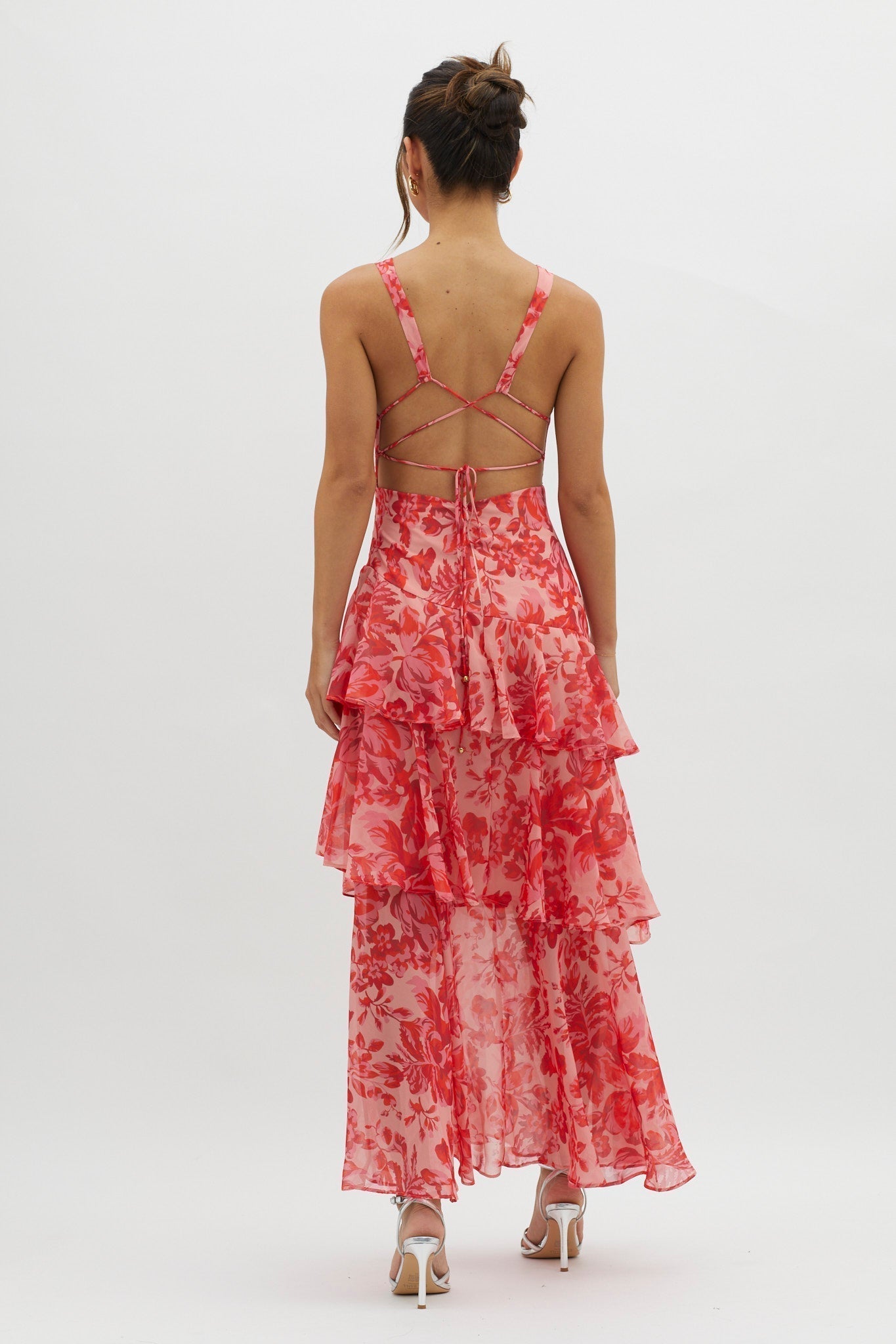 LISA | Florales Volant Maxi Kleid