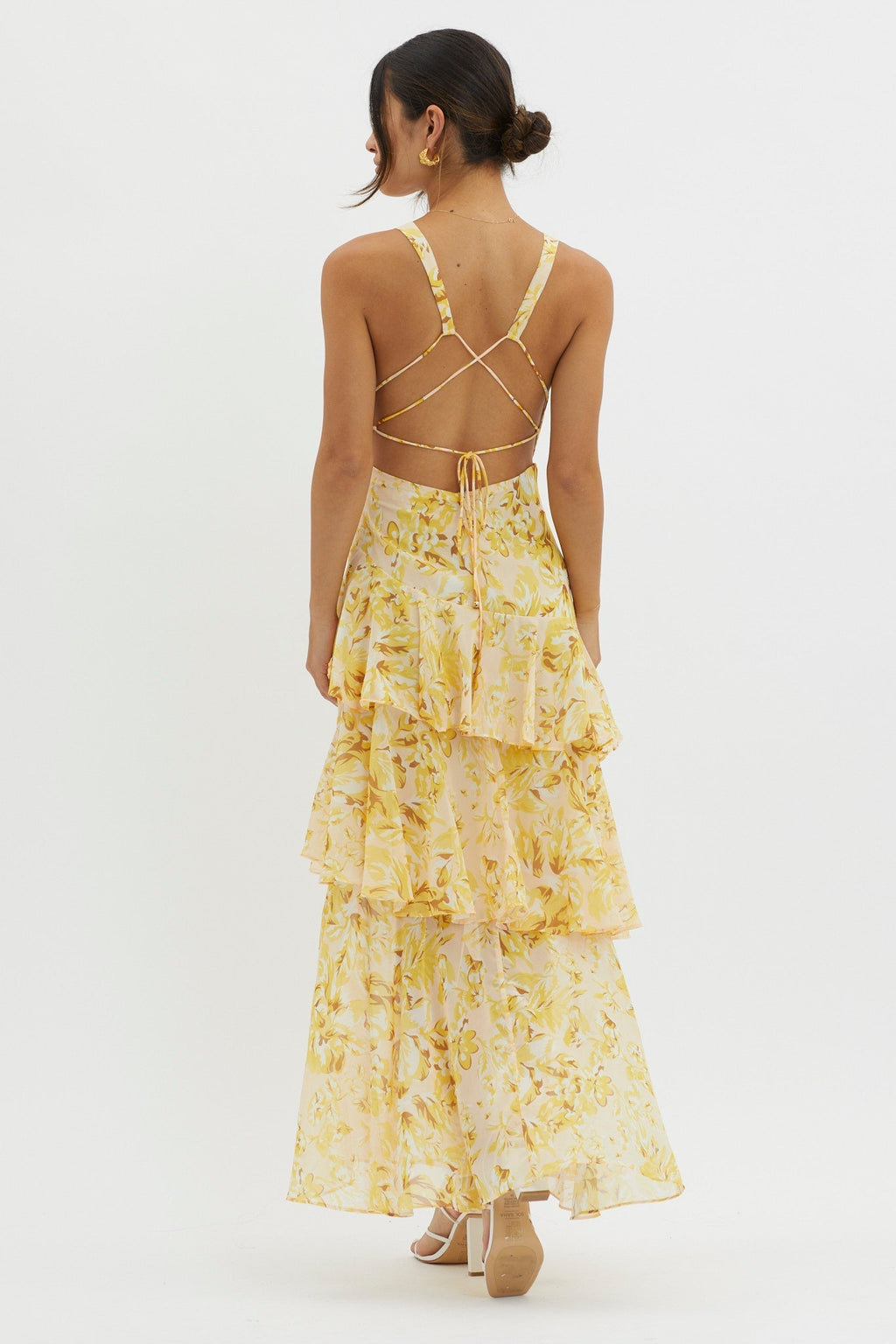 LISA | Florales Volant Maxi Kleid