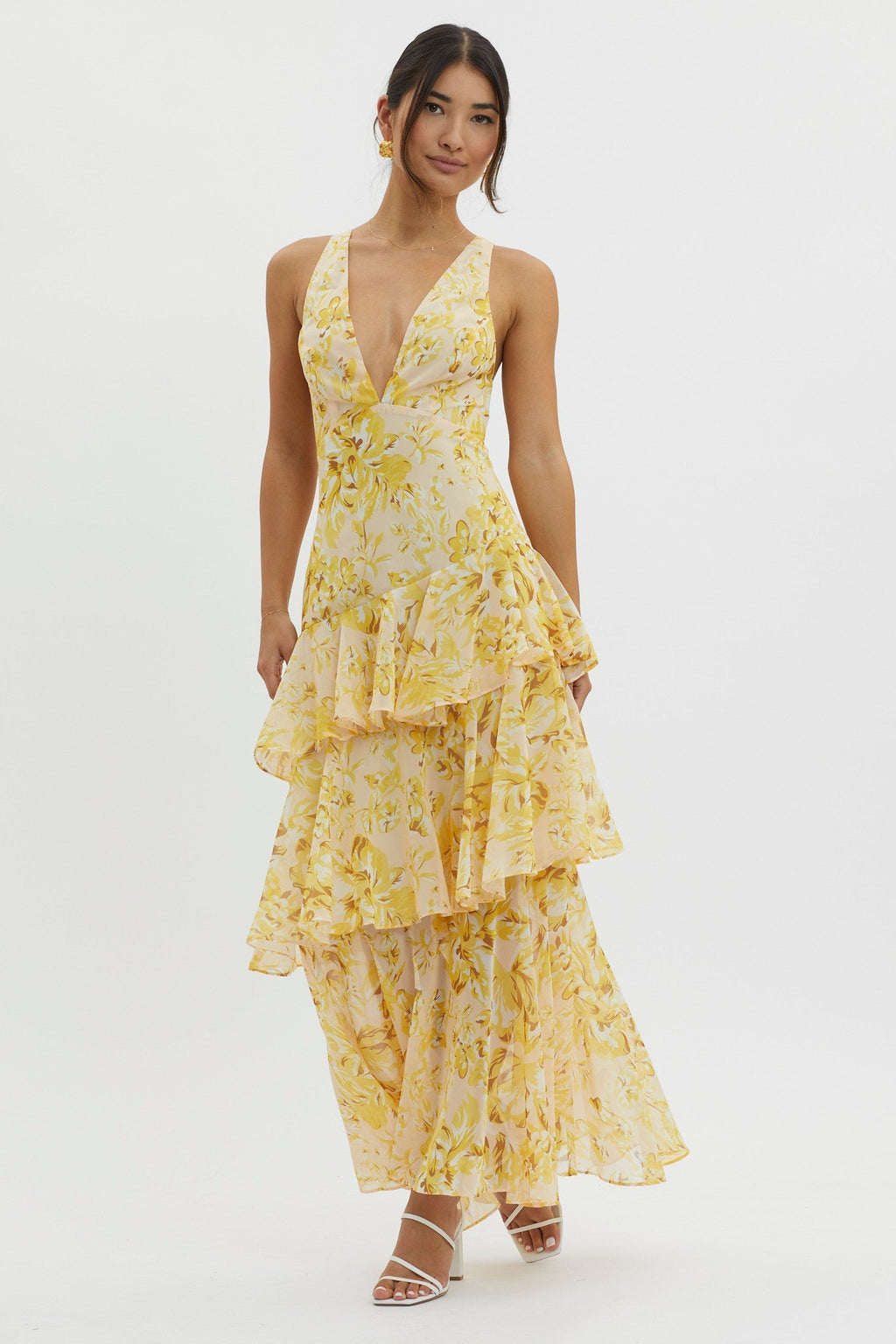 LISA | Florales Volant Maxi Kleid