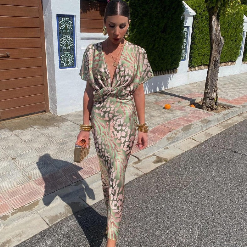 CECILY | Drapiertes Sommer Maxi Kleid