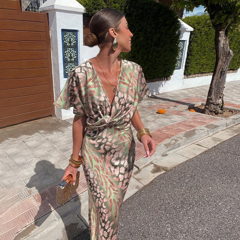CECILY | Drapiertes Sommer Maxi Kleid