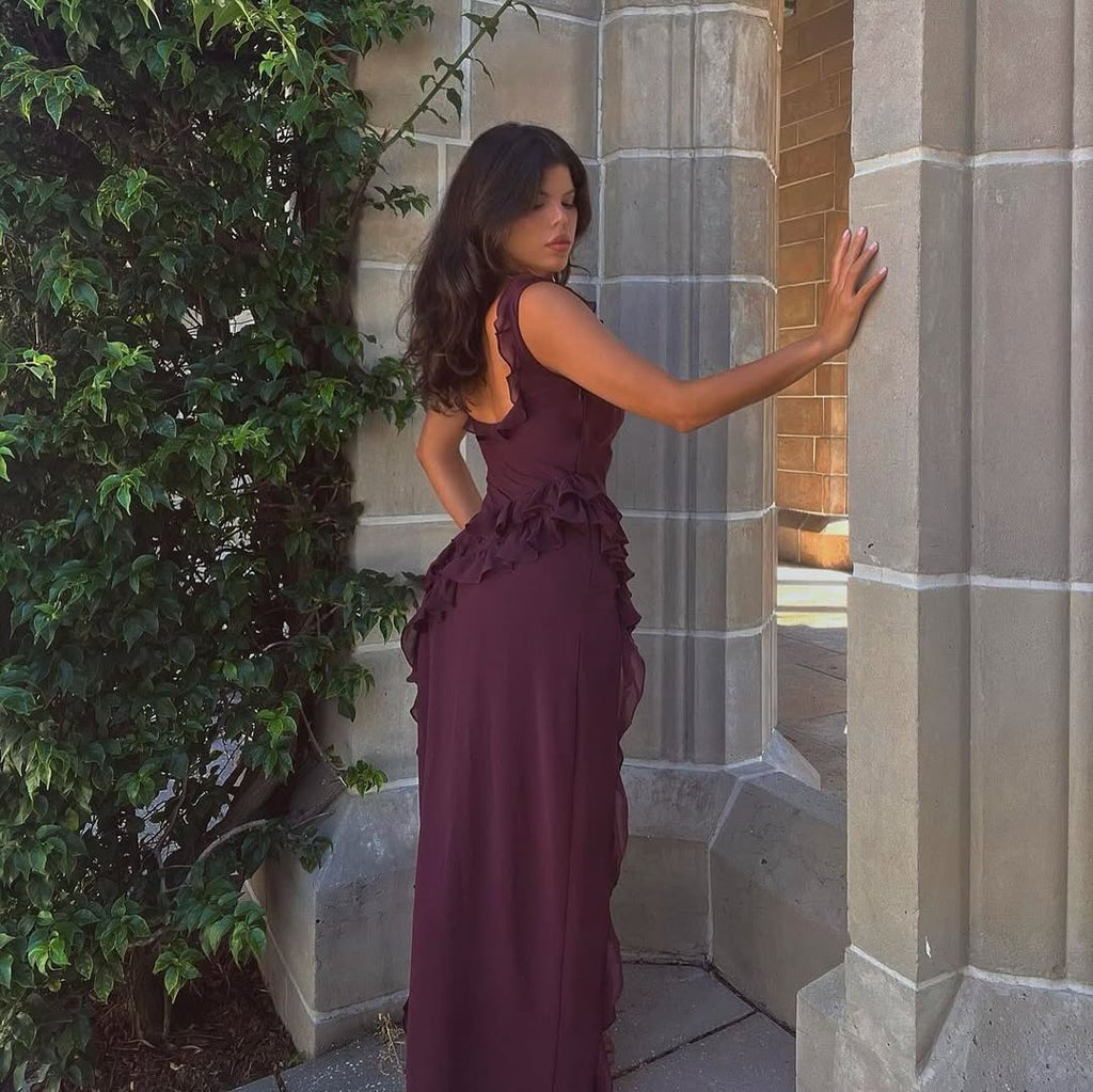 LEYLA | Rüschen-Maxikleid