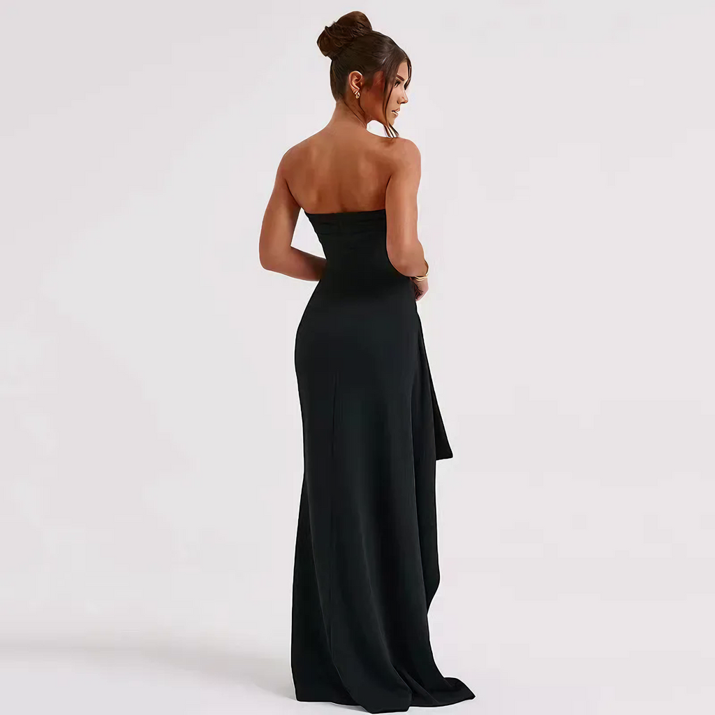 AZZURRA - Elegantes rückenfreies Kleid mit Schlitz