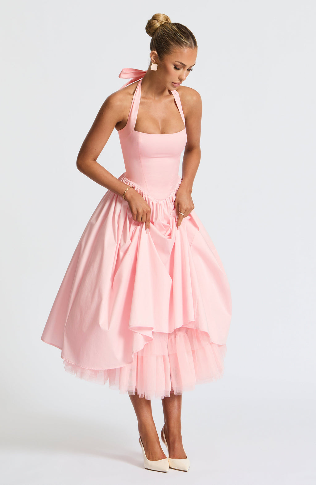 TESSA | Vintage-inspiriertes Halter Midi Kleid