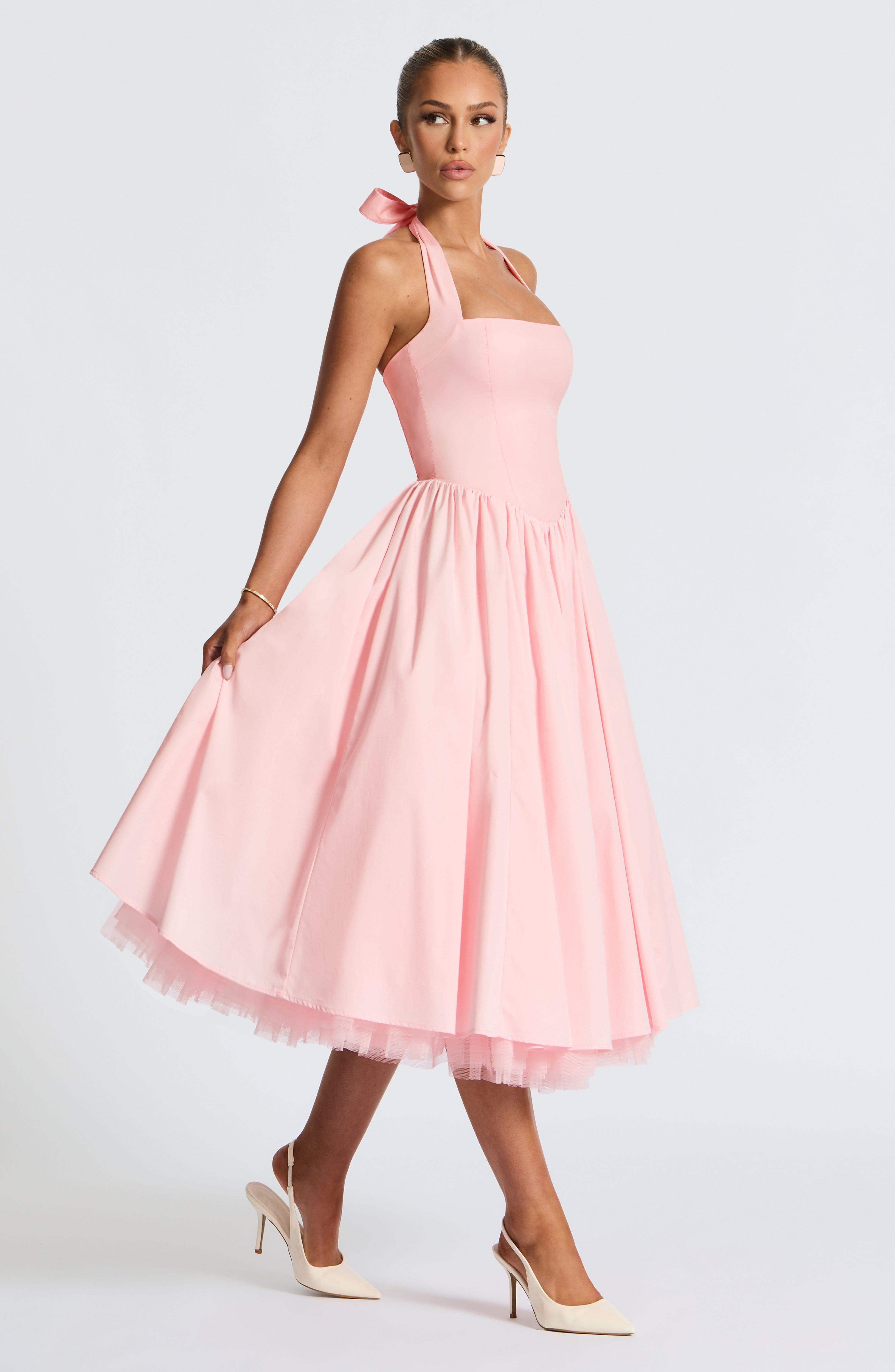 TESSA | Vintage-inspiriertes Halter Midi Kleid