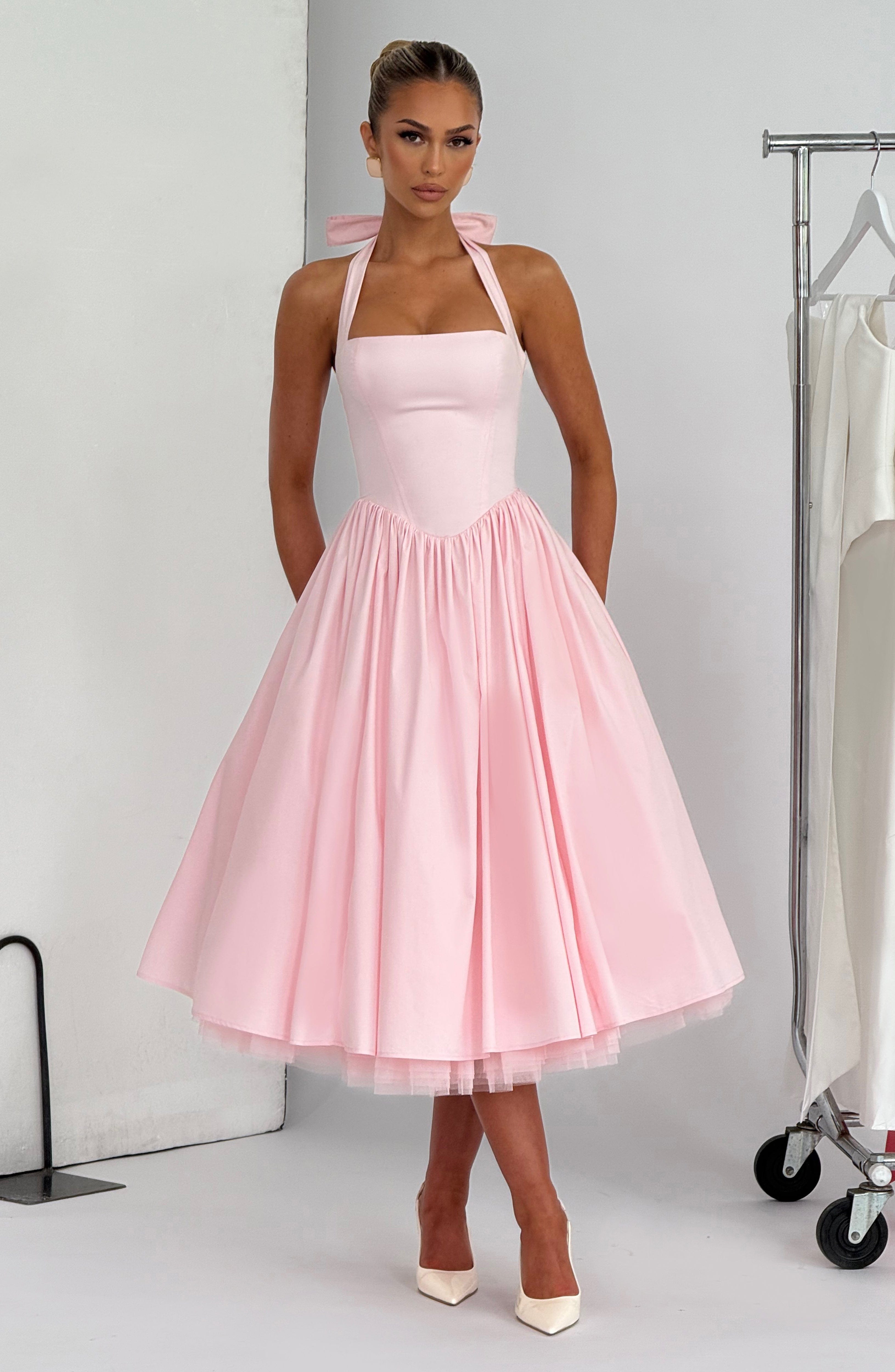 TESSA | Vintage-inspiriertes Halter Midi Kleid