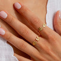Personalized Engraved Paw Initial Ring