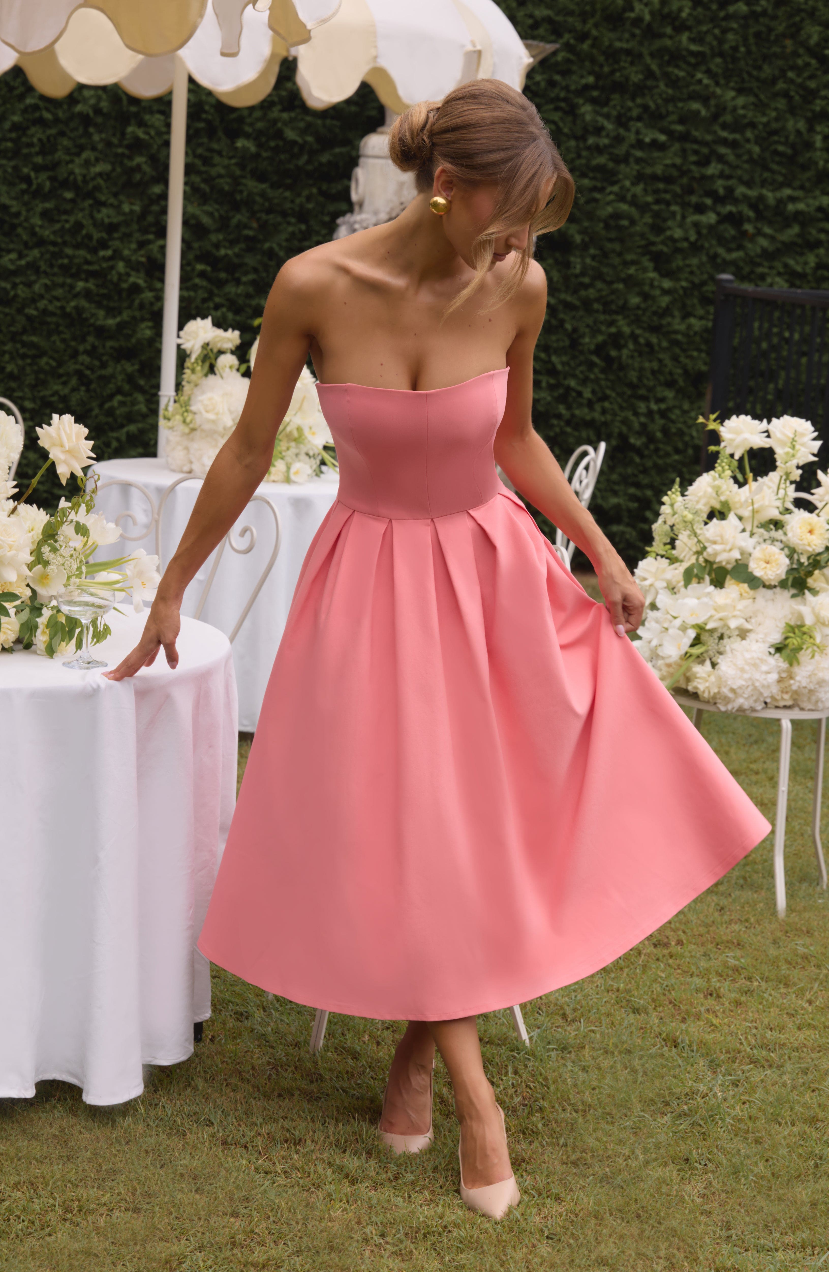 LAILA-MARIE | Curve Torch Midikleid