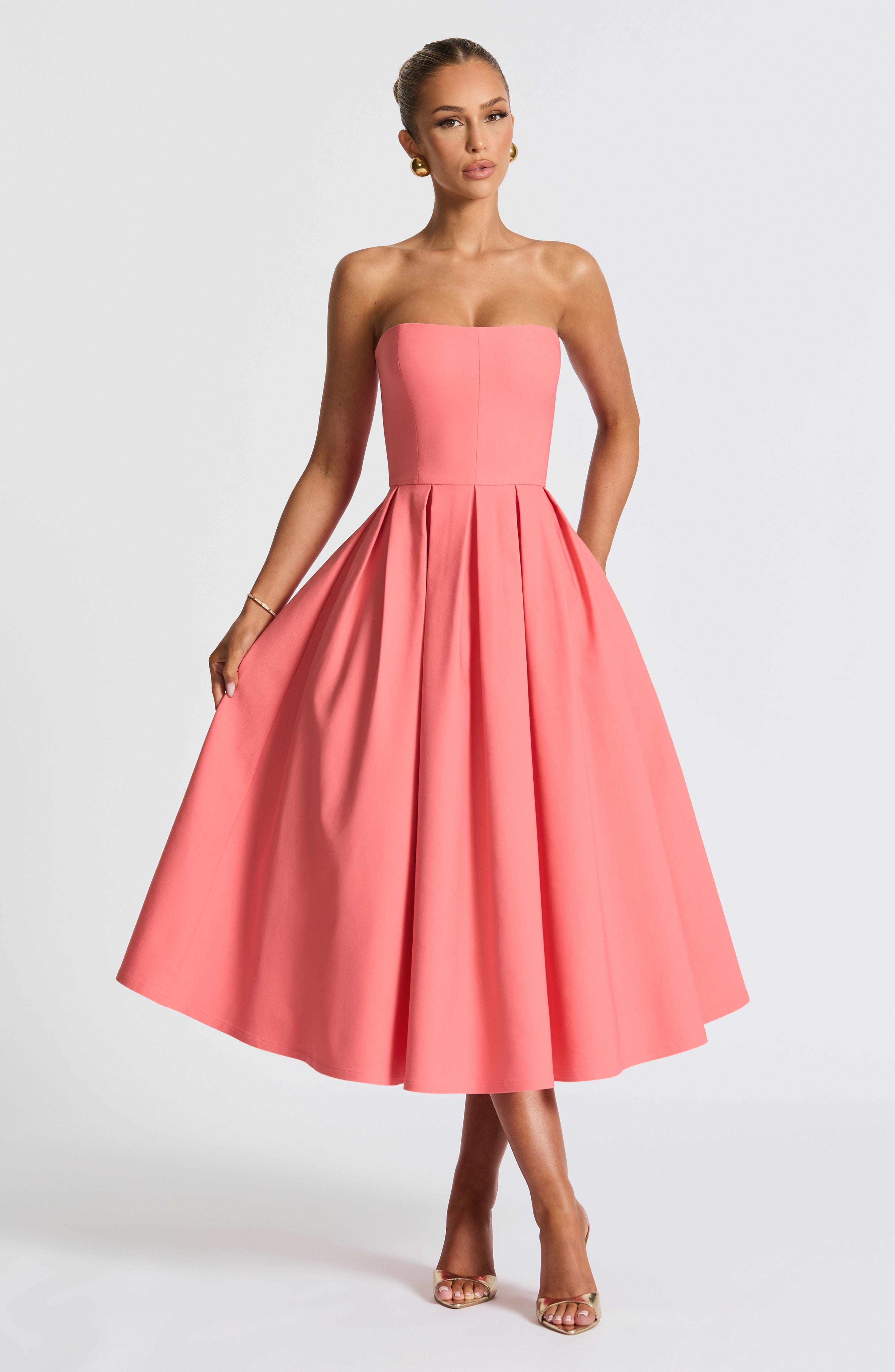 LAILA-MARIE | Curve Torch Midikleid