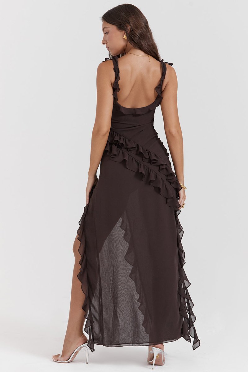 LEYLA | Rüschen-Maxikleid