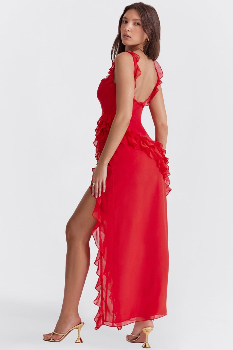 LEYLA | Rüschen-Maxikleid