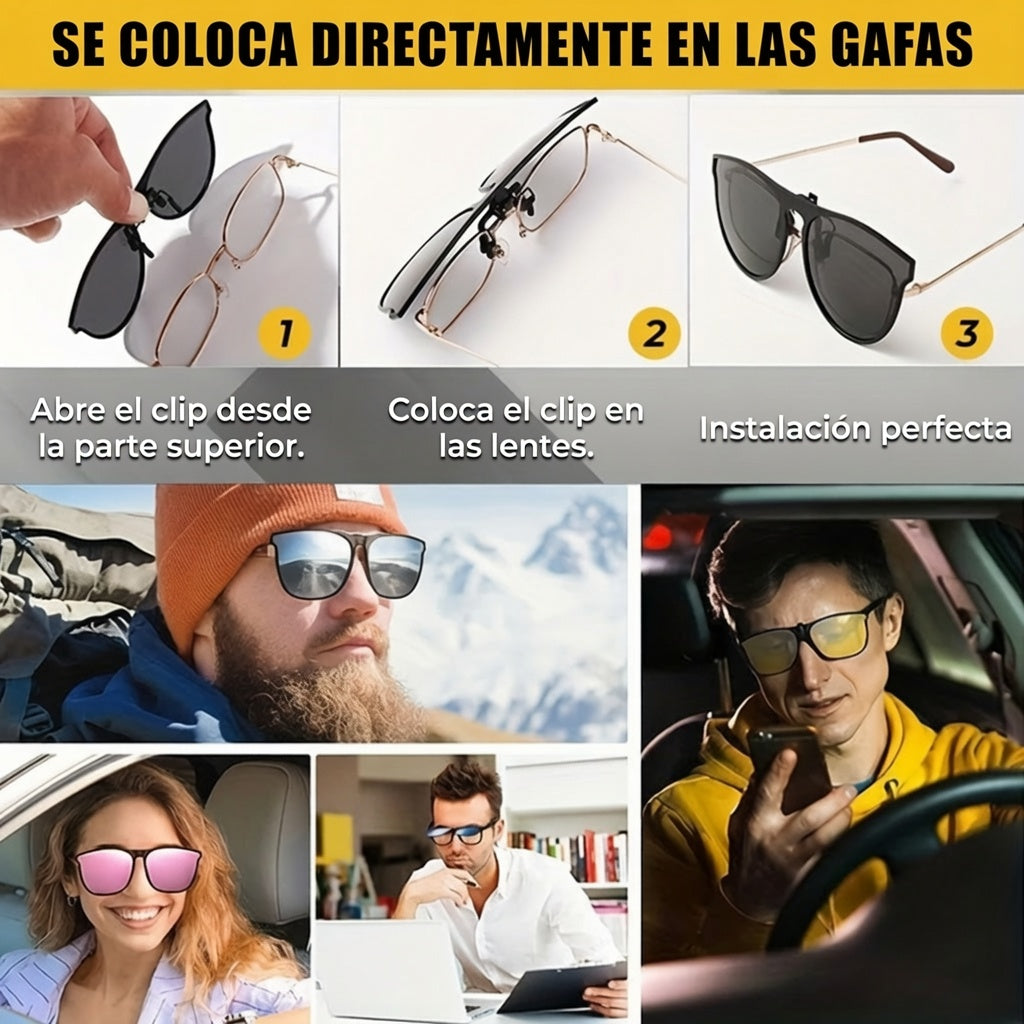 Clip de Sol Polarizado para Gafas