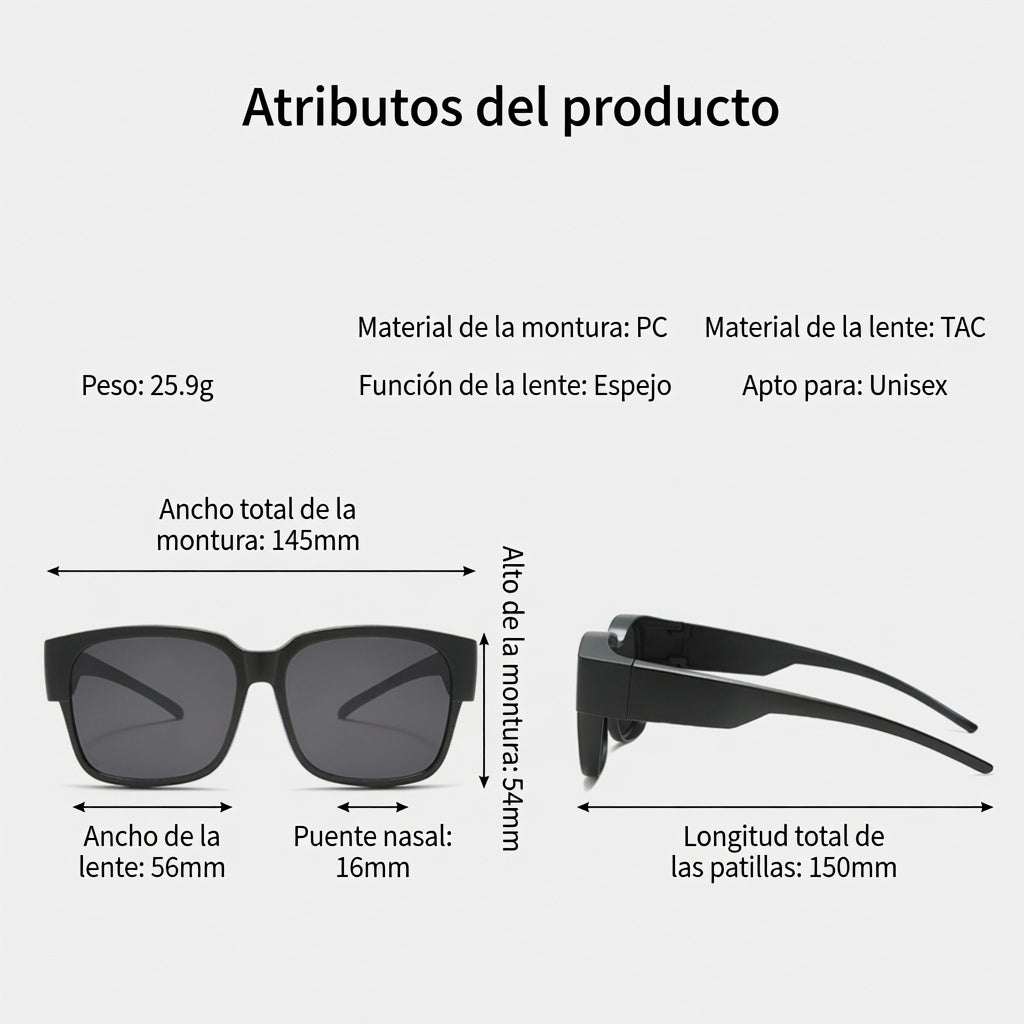 Gafas de Sol Overfit Polarizadas — Encaja Sobre tus Gafas Graduadas