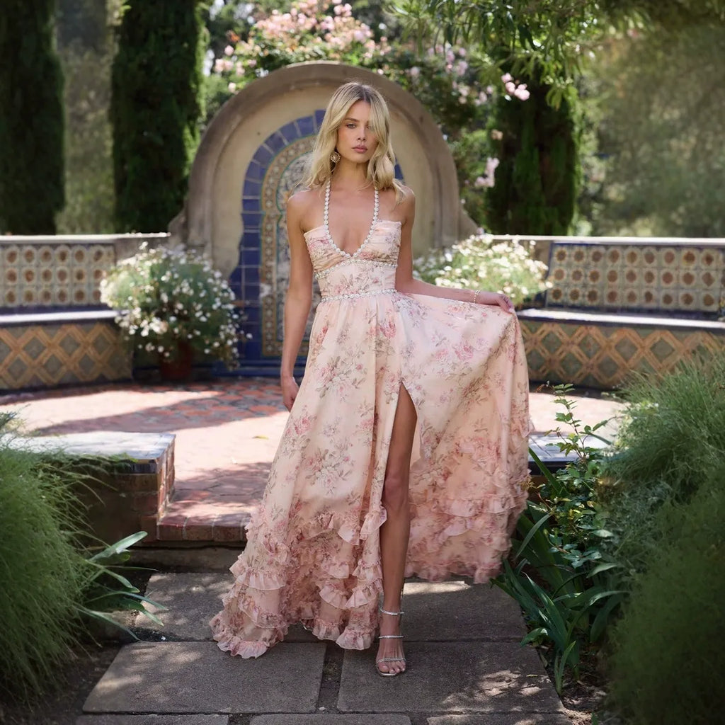 VALESKA | Vestido Maximalista Chic de Estilo Vintage con Flores