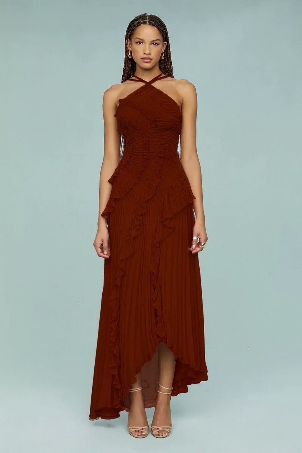 LIYANA | Spiral-Rüschenkleid
