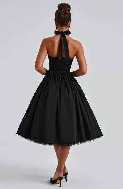 TESSA | Vintage-inspiriertes Halter Midi Kleid
