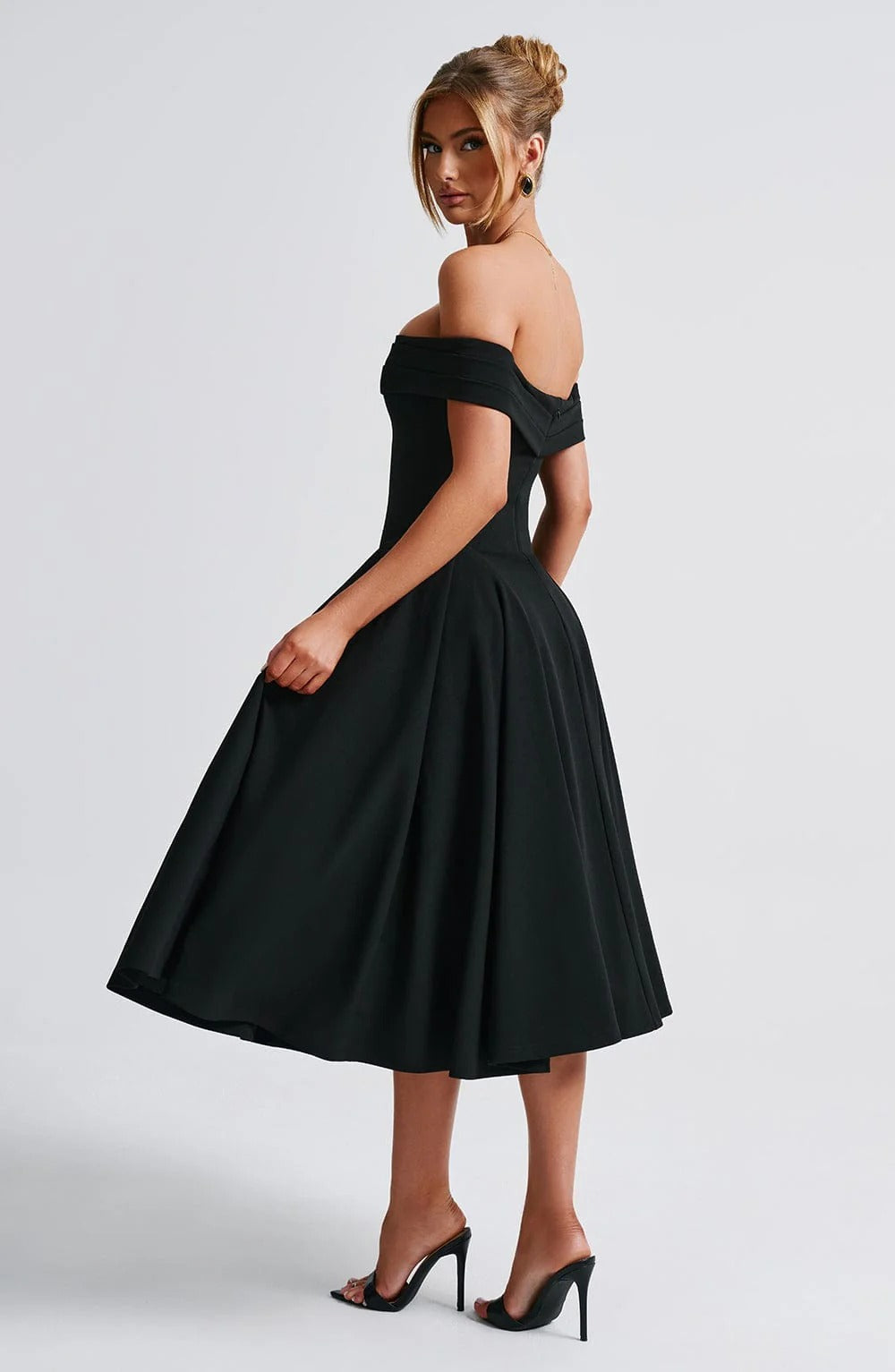 ELENA | Stilvolles Off-Shoulder Midi Kleid
