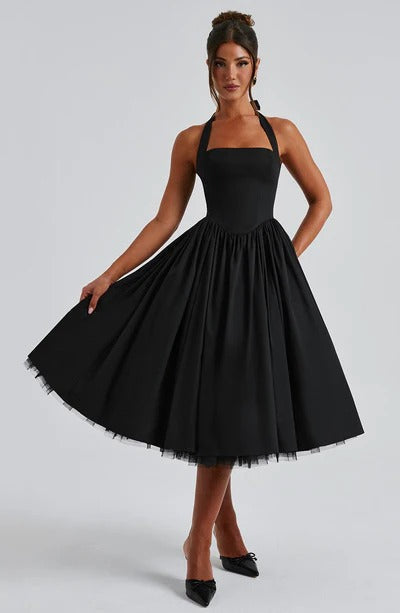 TESSA | Vintage-inspiriertes Halter Midi Kleid