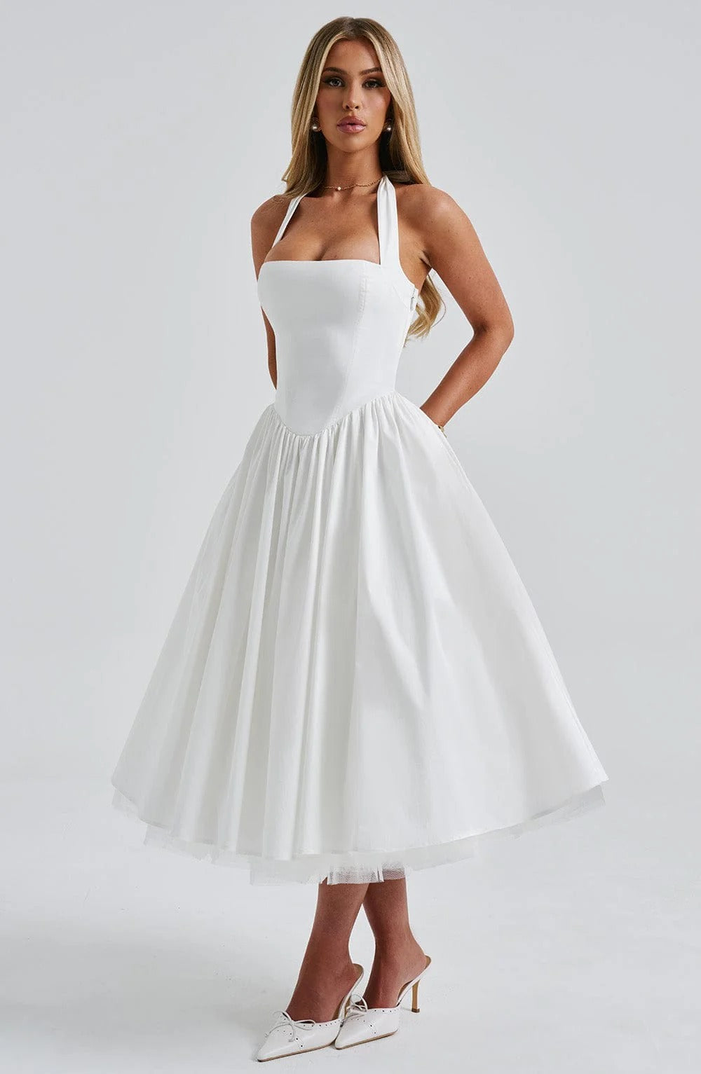 TESSA | Vintage-inspiriertes Halter Midi Kleid