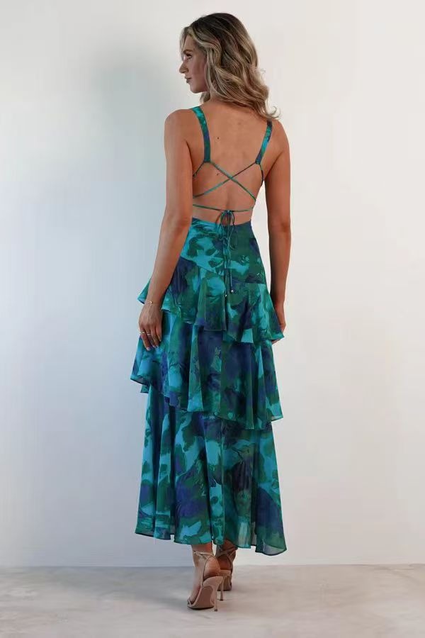 LISA | Florales Volant Maxi Kleid