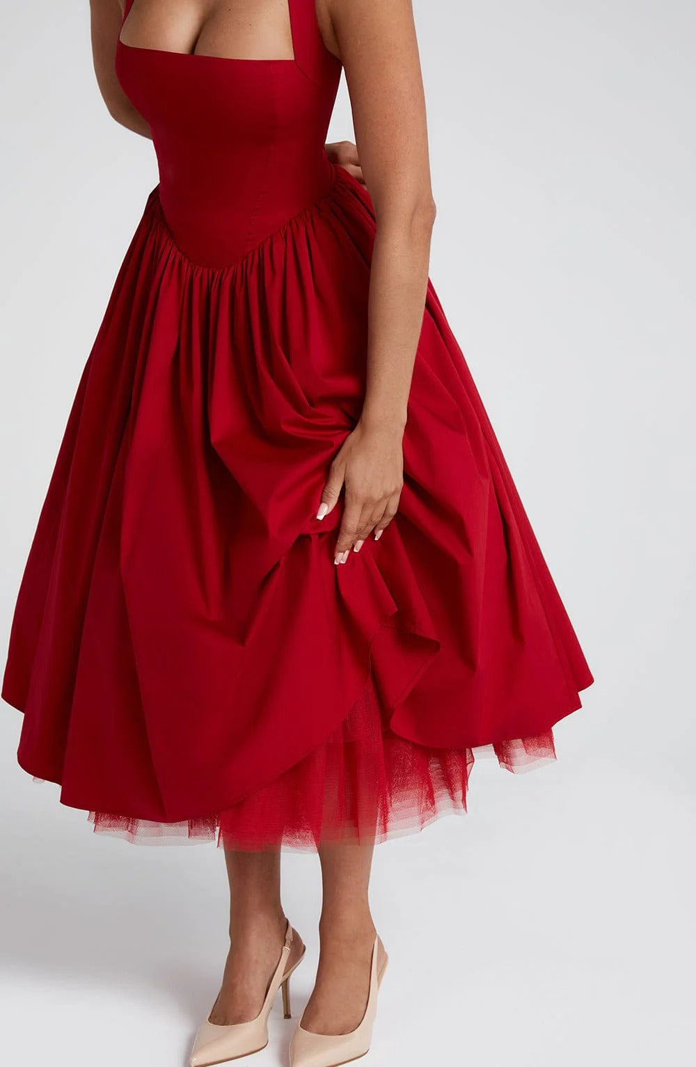 TESSA | Vintage-inspiriertes Halter Midi Kleid