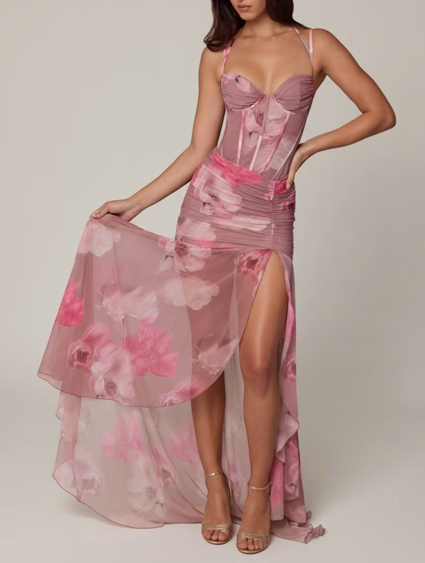 FIONA | Elegantes Corset Maxi Kleid mit Schlitz