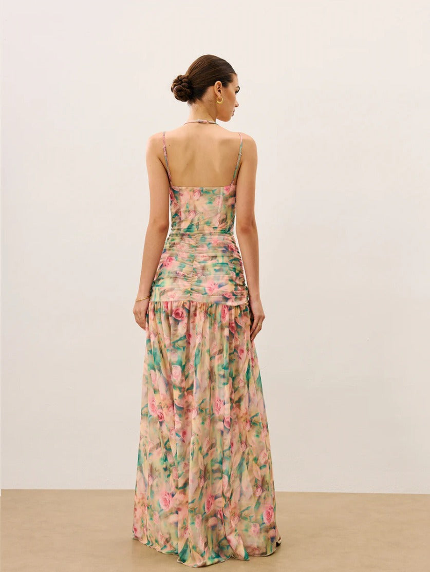 FIONA | Elegantes Corset Maxi Kleid mit Schlitz